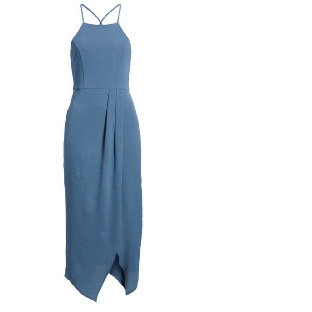 Dee Elly Halter Midi Wrap Dress